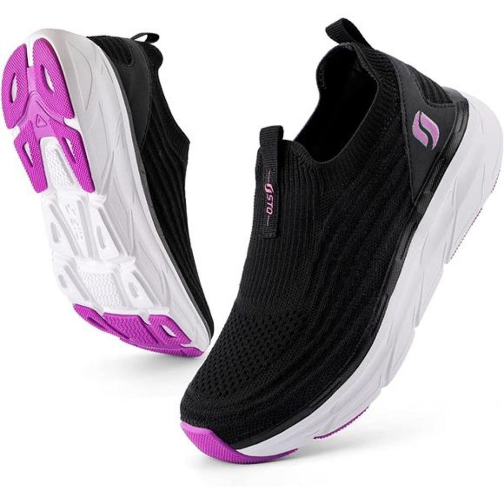 Slip on Sneakers Women Walking Shoes Arch Support Tennis Shoes